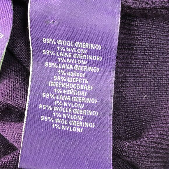 Ralph Lauren Purple Label Womens Size Large V-Neck Merino Wool Pullover Sweater - Picture 8 of 10
